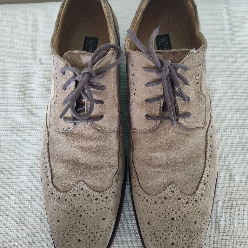 Stacy Adams Men's Suede Oxford Shoes - Beige